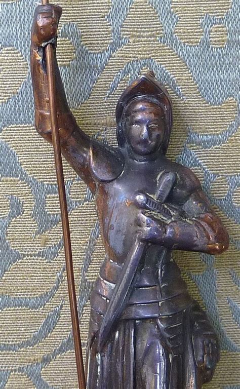 Vintage French Saint Joan Of Arc Statue Souvenir Jeanne D