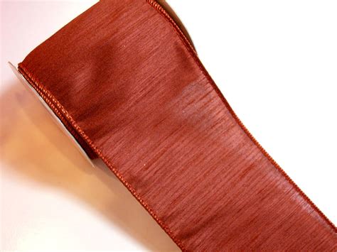 Burnt Orange Ribbon Offray Taj Wired Fabric Ribbon 4 Inches Wide X 10