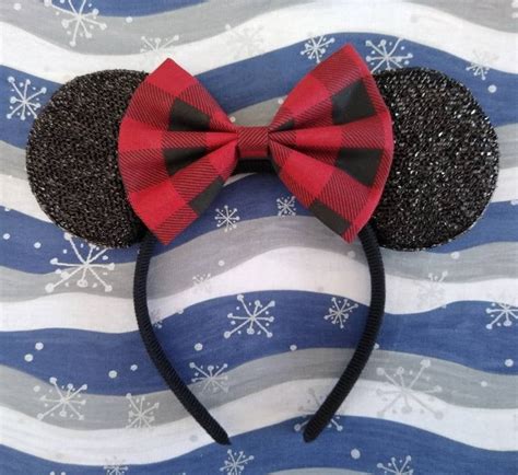 Christmas Disney Ears Headband For Adult Kids Red Buffalo Etsy
