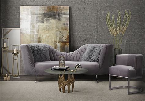 Eva Grey Velvet Living Room Set From Tov Furniture Coleman Furniture