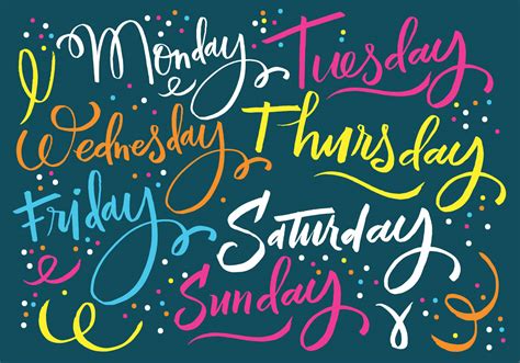 Days Of The Week Lettering 135926 Vector Art At Vecteezy