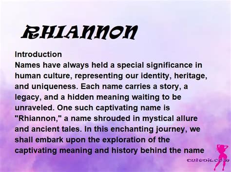 Meaning Of The Name Rhiannon