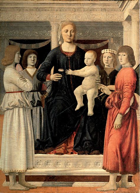 Piero Della Francesca Virgin And Child Enthroned With Four Angels