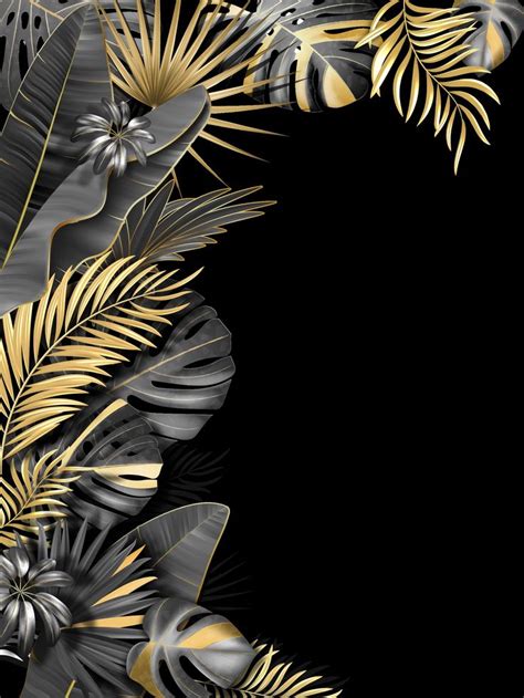 12 Black Wallpaper With Gold Leaves 2022