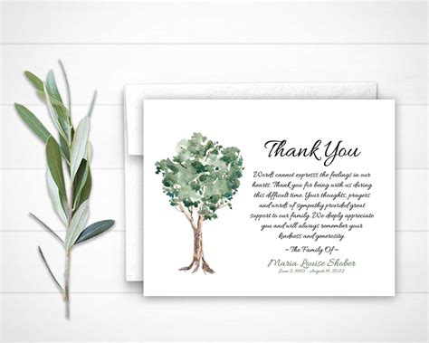 Sympathy Acknowledgement Cards Funeral Thank You And Etsy