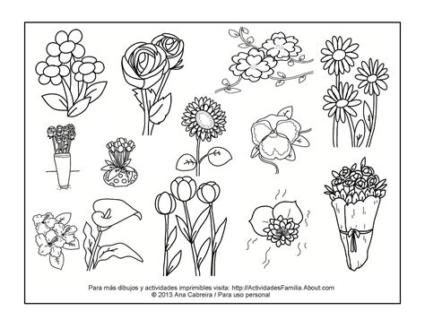Primeraescuela.comdibujos para colorear de jardín o jardinería. Dibujos de flores para colorear