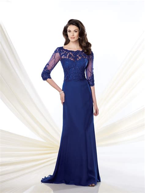 2015 Royal Blue Mother Of The Bride Dresses Long Sleeve Satin Lace