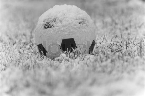 Football In The Snow Stock Image Colourbox