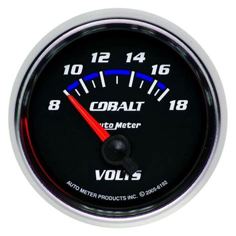 Auto Meter 6192 Cobalt Series 2 116 Voltmeter Gauge 8 18v