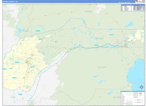 Wall Maps of Nevada County California - marketmaps.com