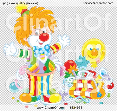 Clipart Of A Party Clown With A Bag Royalty Free Vector Illustration