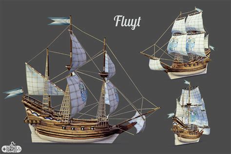 Pirate Ship 3d Model For Free Low Poly And 3d Wireframe Modeling
