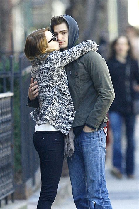emma stone and andrew garfield sharing a kiss in new york hawtcelebs