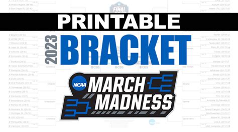 Printable Ncaa Tournament Brackets For March Madness 2023 Bettersport