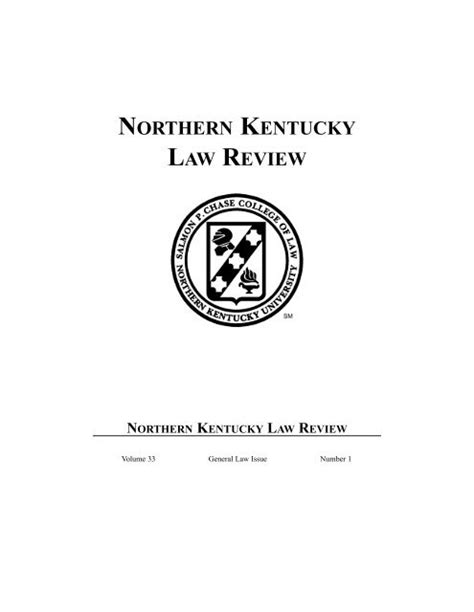 Northern Kentucky Law Review Salmon P Chase College