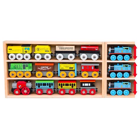 Orbrium Toys 12 Pcs Wooden Engines And Train Cars Collection
