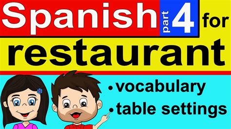 BASIC SPANISH VOCABULARY FOR RESTAURANTS - HOW TO SET A TABLE