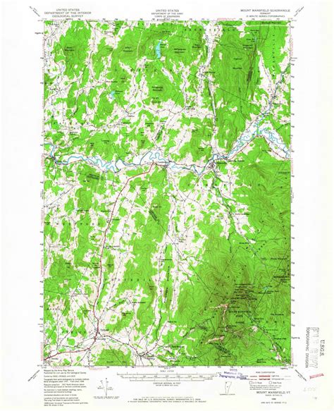 Mount Mansfield Vermont 1948 1966 Usgs Old Topo Map Reprint 15x15 Vt