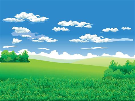 Nature Vector Footage Of A Beautiful Landscape Clear Sky Fluffy