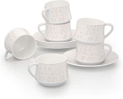Amazon Com Addtree Rural Series Tea Cup Set Piece Ceramic Wave