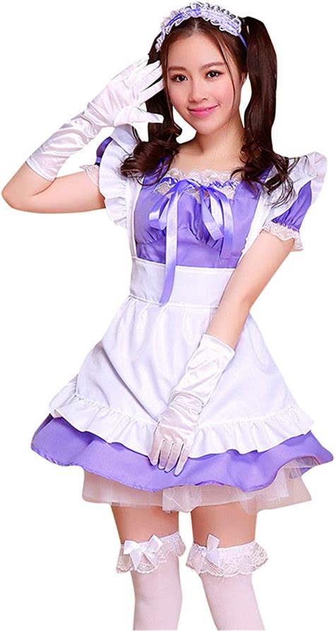 Lmdgo Maid Kostüm Set Anime Cosplay Kostüm Französisch Maid Outfit Halloween Damen