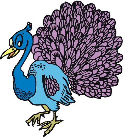 cartoon peacock vector clip art illustration with simple clipartix