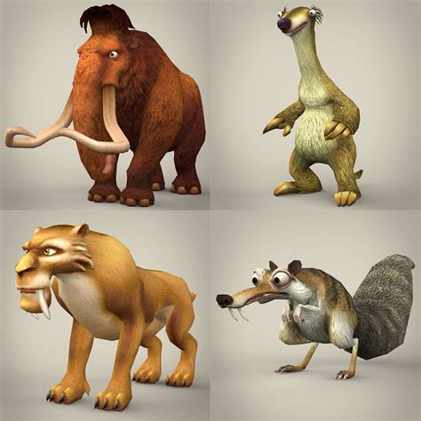 Ice Age Animal Collection 3d Model Cgtrader