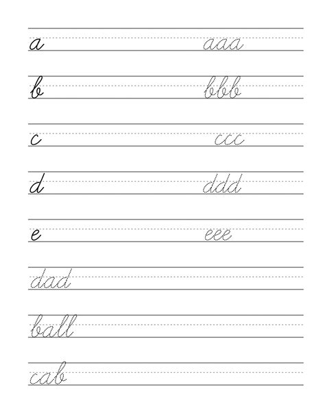 Alphabet Printable Cursive Writing Practice Sheets This Is A Great Way