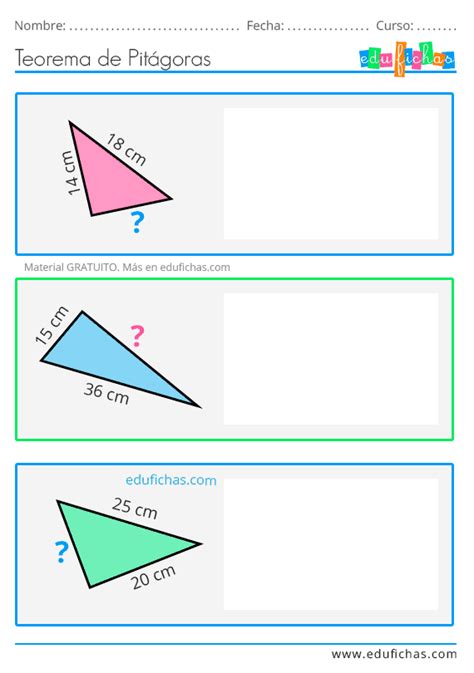 GeometrÍa Practica De Teorema De Pitágoras Grado 8