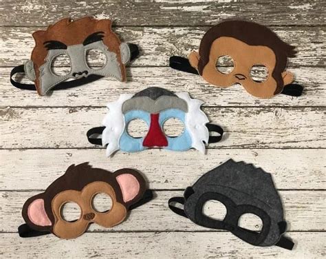Monkey Masks Kids Masks Kids Costumes Primate Mask Halloween Mask Dress