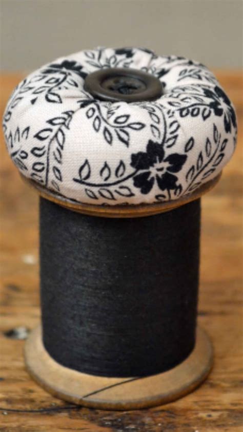 A Vintage Spool Of Thread I Turned Into A Pincushion Wooden Spool
