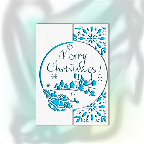 Christmas Card Svg For Cricut Merry Christmas Christmas Card Etsy