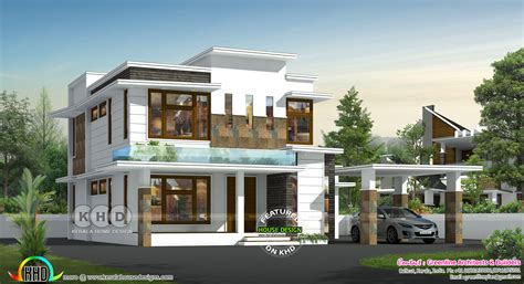 4 Bedroom Simple Modern House Plan Kerala Home Design And Floor Plans