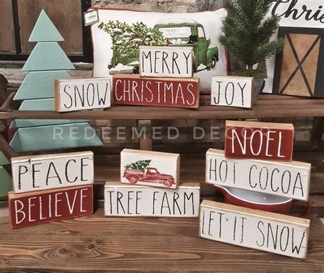 Farmhouse Christmas Rae Dunn Inspired Stencil Pack Etsy Christmas