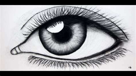 Speed Drawing Eye In Charcoal On Canvas Youtube