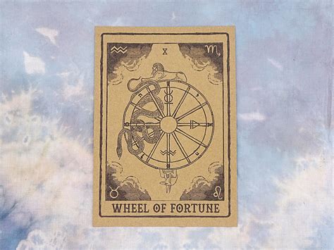 Wheel Of Fortune Tarot Card Art Print Etsy Uk