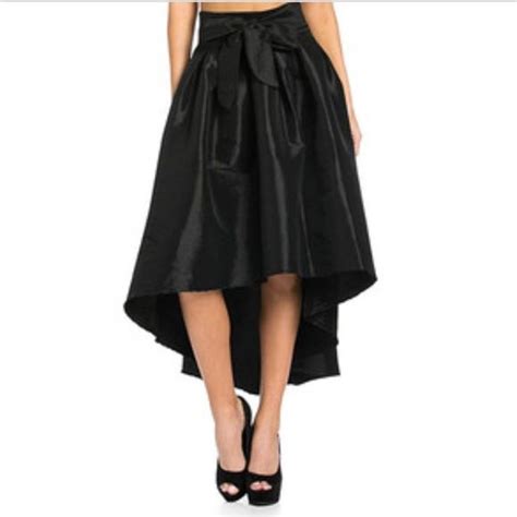 Black Taffeta Hi Lo Skirt Hi Low Skirts Fashion Skirts