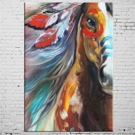 Modern Hand Painted Horse Oil Paints Abstract Pop Horse