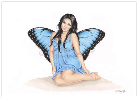 Zindy Zonedk Fantasy Drawings Blue Fairy Girl