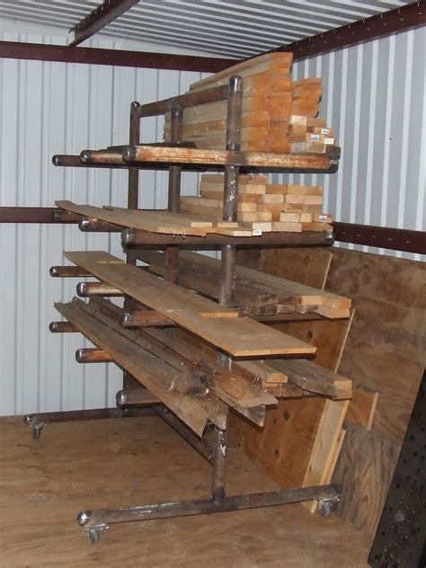 This lumber storage rack has it all…space for your lumber, a slot in the back for sheet goods and scraps, and wheels. Lumber Rack