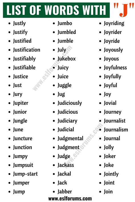 Biblical name from the hebrew name yaakov. Words that Start with J | List of 120+ Common J Words in ...
