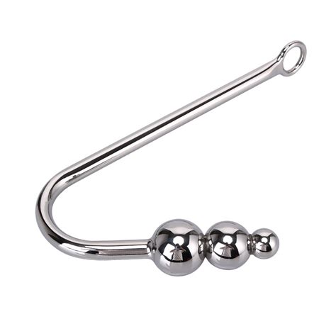Sexy Slave Top Quality Stainless Steel Anal Hook With Ball Hole Metal Anal Plug Butt Anal Sex