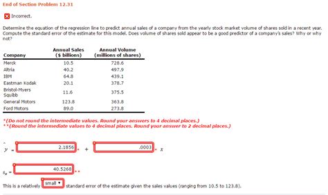 Generally, you will use software, like. Solved: Determine The Equation Of The Regression Line To P ...