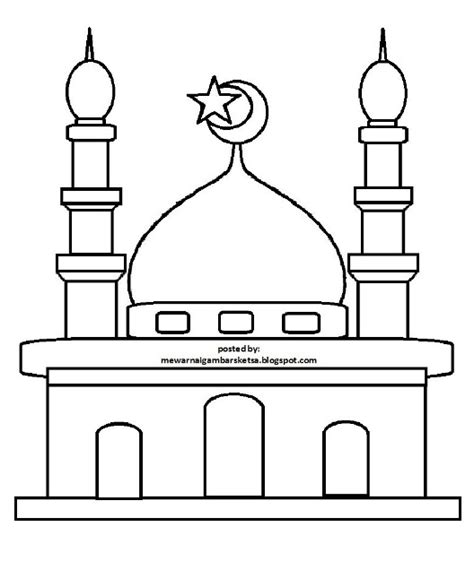 kartun sketsa kubah masjid nusagates
