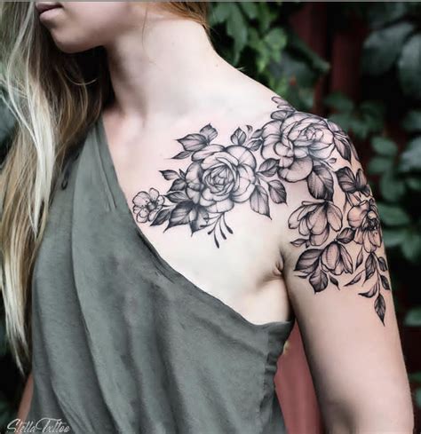 Awesome Floral Shoulder Tattoo Design Ideas For Woman Page Of