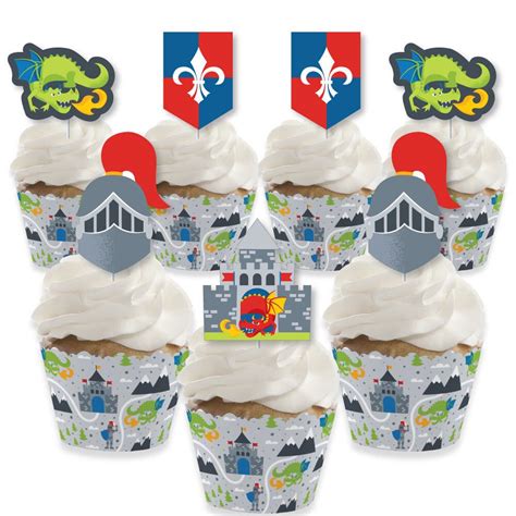 Calling All Knights And Dragons Cupcake Decoration Medieval Party