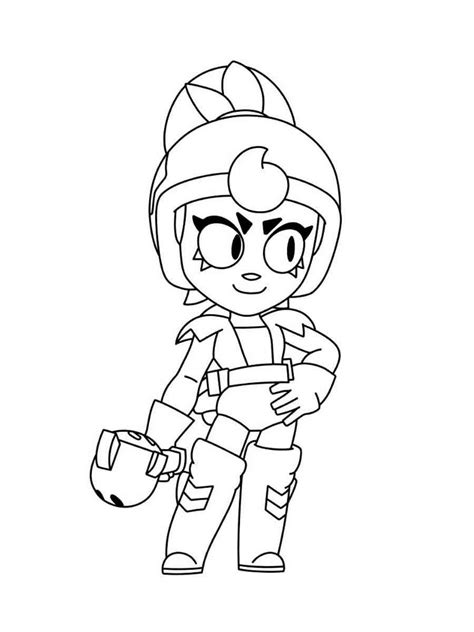 Janet From Brawl Stars Coloring Pages