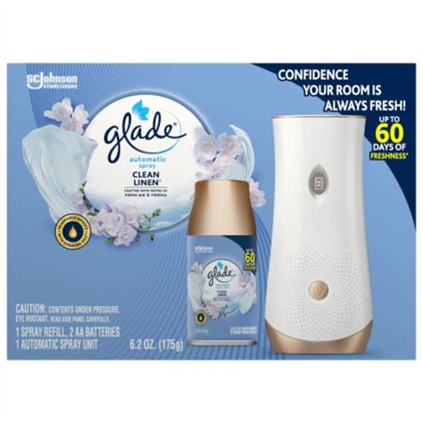 Glade Automatic Spray Starter Kit Air Freshener Clean Linen 1 Pk 6