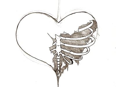 Broken Heart sketch by Gerrel Saunders on Dribbble Allow the lines to connect in downward facing points.