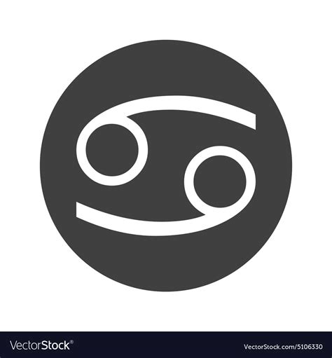 Monochrome Round Cancer Icon Royalty Free Vector Image
